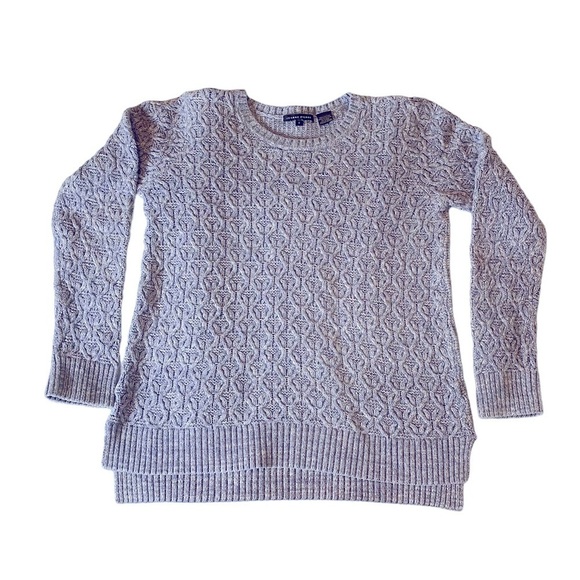 🌷Jeanne Pierre 100% Cotton Bluish Gray Woven Sweater Size Small - Picture 5 of 8